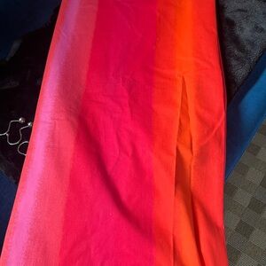 Crate&Barrel Red and Orange Shower Curtain